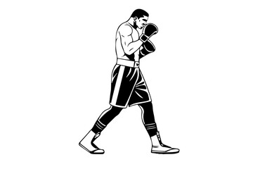 Obraz premium boxer pure white white background, fighter