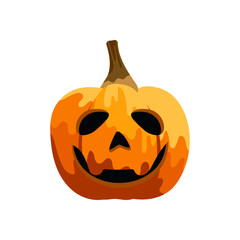 Happy Jack-o'-lantern with a spooky carved face, perfect for Halloween decorations and festive celebrations
