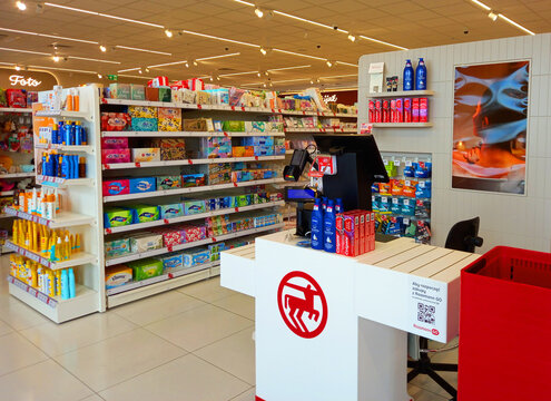 Poznan, Poland - 1 October 2025: Rossmann store in a shopping mall.