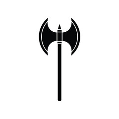 Double Bladed Battle Axe Solid Glyph Vector Icon