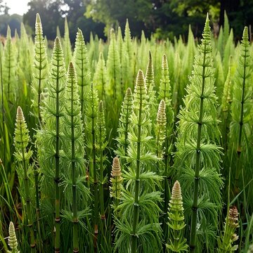 Lush green plants in a field