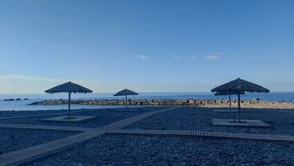 madeira island, pebbles, clouds, sea, water, ocean, island, paradise, peace, travel, destimation, tourism, portuga