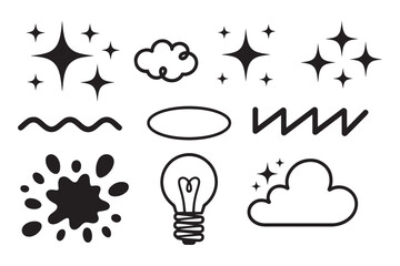 Vector art of set of doodle icons vector illustration collection