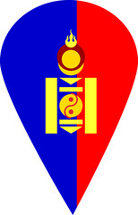 Mongolia Country Map and Flag Design