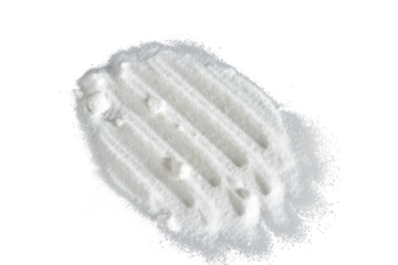 White alkaline powder, baking soda on a PNG background.