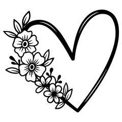 Black flower heart
