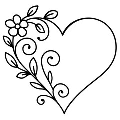 Black flower heart