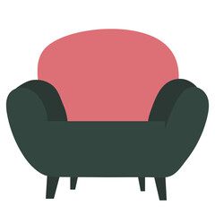 Cozy Armchair in Trendy Colors, Modern Interior Furniture, Comfortable Home Seating