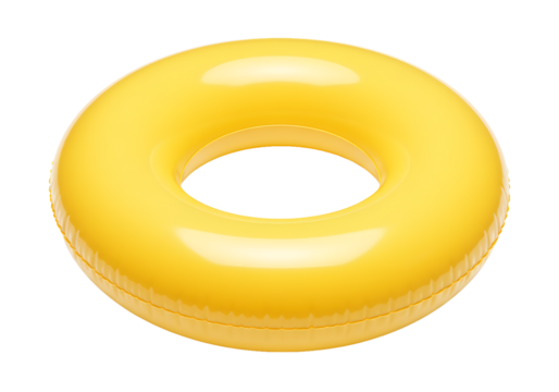 Bright yellow inflatable swim ring ready for summer fun and aquatic adventures