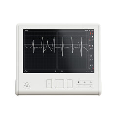 A close-up view of a state-of-the-art medical monitor displays vital signs.
