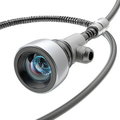 A close-up shot of a modern camera lens showcasing intricate details and advanced technology.