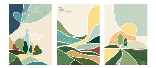 Green rice terrace aerial view. Abstract agricultural landscape pattern. Geometric farm field mosaic. Organic plantation, rural scenery. Eco farmland, patchwork crop. Minimal background, top view