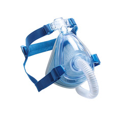A close-up view presents a respiratory face mask, designed for providing medical assistance to individuals in need of respiratory support.