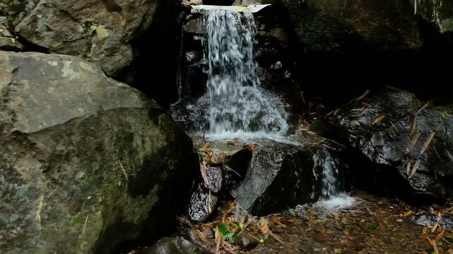 water flowing from a waterfall