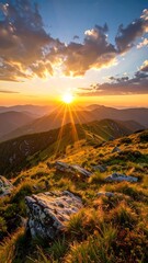 Majestic mountain sunset panorama (1)