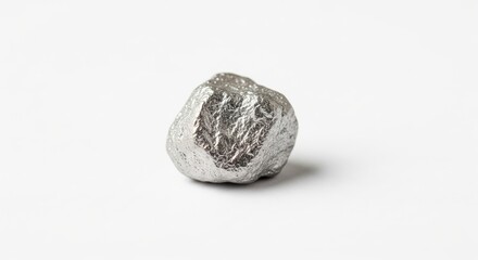 Fototapeta premium Single Europium Metal Nugget on White Background