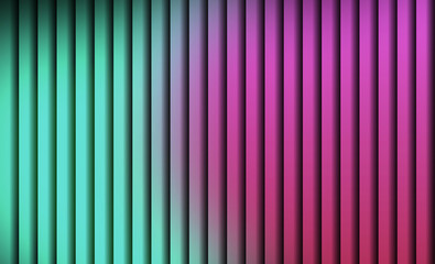 Neon light blue green and pink Striped background 3d
