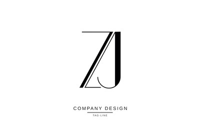 ZJ, JZ, Z, J Abstract Letters Logo Monogram Design Font Icon Vector Initials