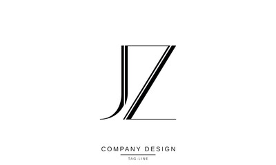 JZ, ZJ, J, Z Abstract Letters Logo Monogram Design Font Icon Vector
