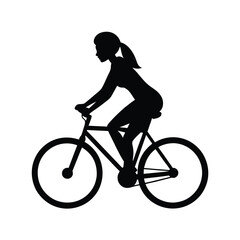 Fototapeta premium silhouette of a girl on a bicycle