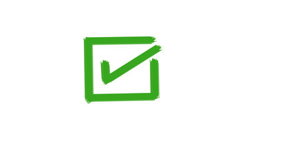 Green Brushstroke Check Box Icon – Hand-Drawn Approval Symbol PNG