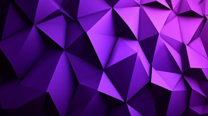 Obraz premium Abstract Polygonal Purple Background, 3D Render of Triangular Low Poly Shapes and Light Reflections