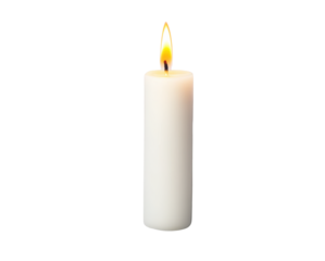 Candle with Flame on a Transparent Background