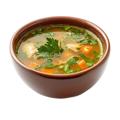  Chicken soup recipe homemade healthy bowl broth parsley delicious food isolated on transparent background.png