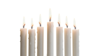 White Burning Taper Candles on White Background – Minimalist Still Life of Light and Calm

Seven Lit Candles in Arc Arrangement – Elegant Studio Composition of Serenity and Glow