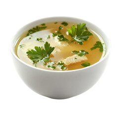  Chicken soup recipe homemade healthy bowl broth parsley delicious food isolated on transparent background.png