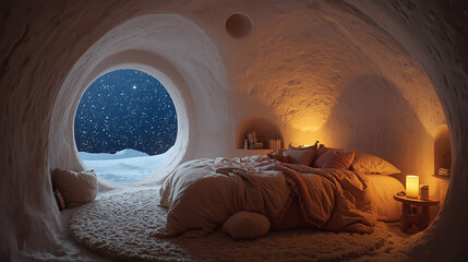 雪夜に輝くかまくらグランピング