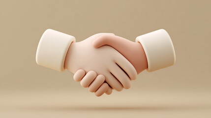 3D handshake symbolizing agreement and partnership