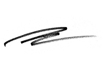 Black pencil hand writing strokes set on transparent