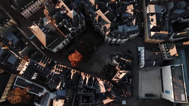 Luxembourg Drone Downtown, birds eye view