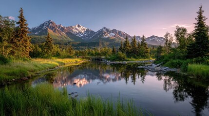 Chugach State Park: Eagle River Nature Center at Sunrise in Beautiful Alaska