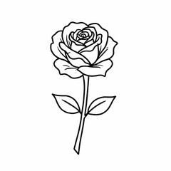 Fototapeta premium Elegant Rose Illustration - A Timeless Symbol of Love and Beauty.
