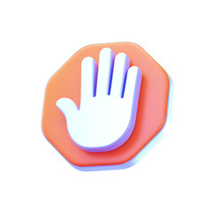 Obraz premium Striking stop hand gesture icon, conveying prevention, protection, and powerful message