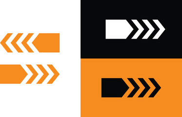Modern Geometric Arrow Icons for Speed and Direction