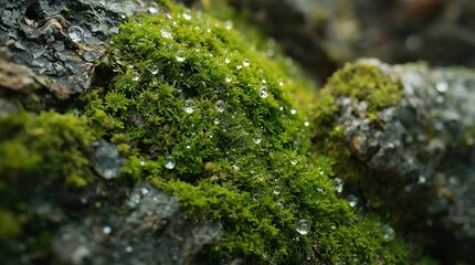 moss on the rocks