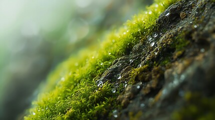 green moss on the stone
