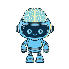 Advanced robot mascot with digital brain circuits