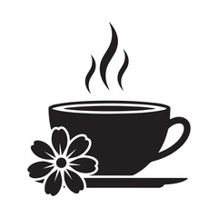 Tea Cup Vector silhouette illustration.