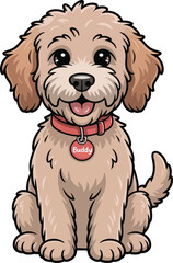 Obraz premium Cute cartoon a illustrator vector Labradoodle