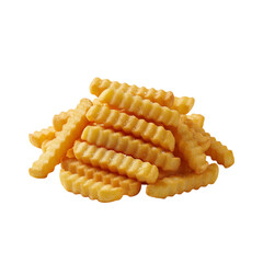 Golden crinkle cut fries seasoned for perfect flavor, a tasty treat that's ready to eat, perfect for fast food cravings and delicious snack time