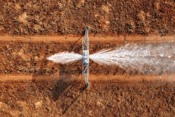 Smart irrigation system nurtures crops in arid landscape from above Generative AI