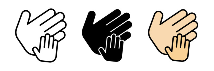 World fathers day icon vector icon set in stroke, filled and colored concept for web design.