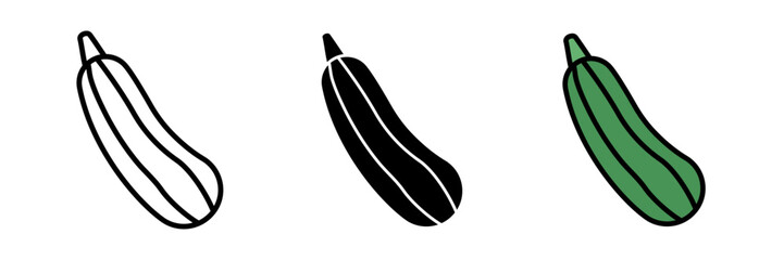 Zucchini icon Organic Vegetarian Food, Healthy Eating. Vegetables Concept with stroke, filled and colored concept for web design.