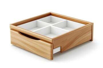 Multi-Compartment Storage Tray Isolated on White