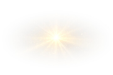 Abstract glowing golden stardust background with shimmer and sparkle effects, festive bokeh light illustration for luxury holiday design and celebration themes in PNG format