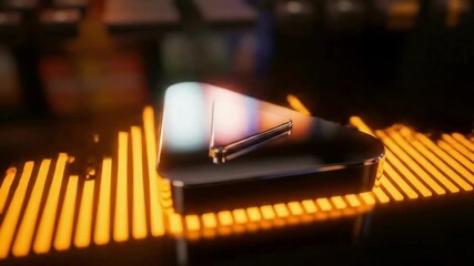 Dynamic futuristic logo animation reveals sleek tech branding with glowing neon light trails perfect for modern technology company intros - Powered by Adobe